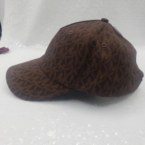 Michael Kors Ladies Baseball Cap Adjustable Brown MK Logo 100% Cotton main image 3